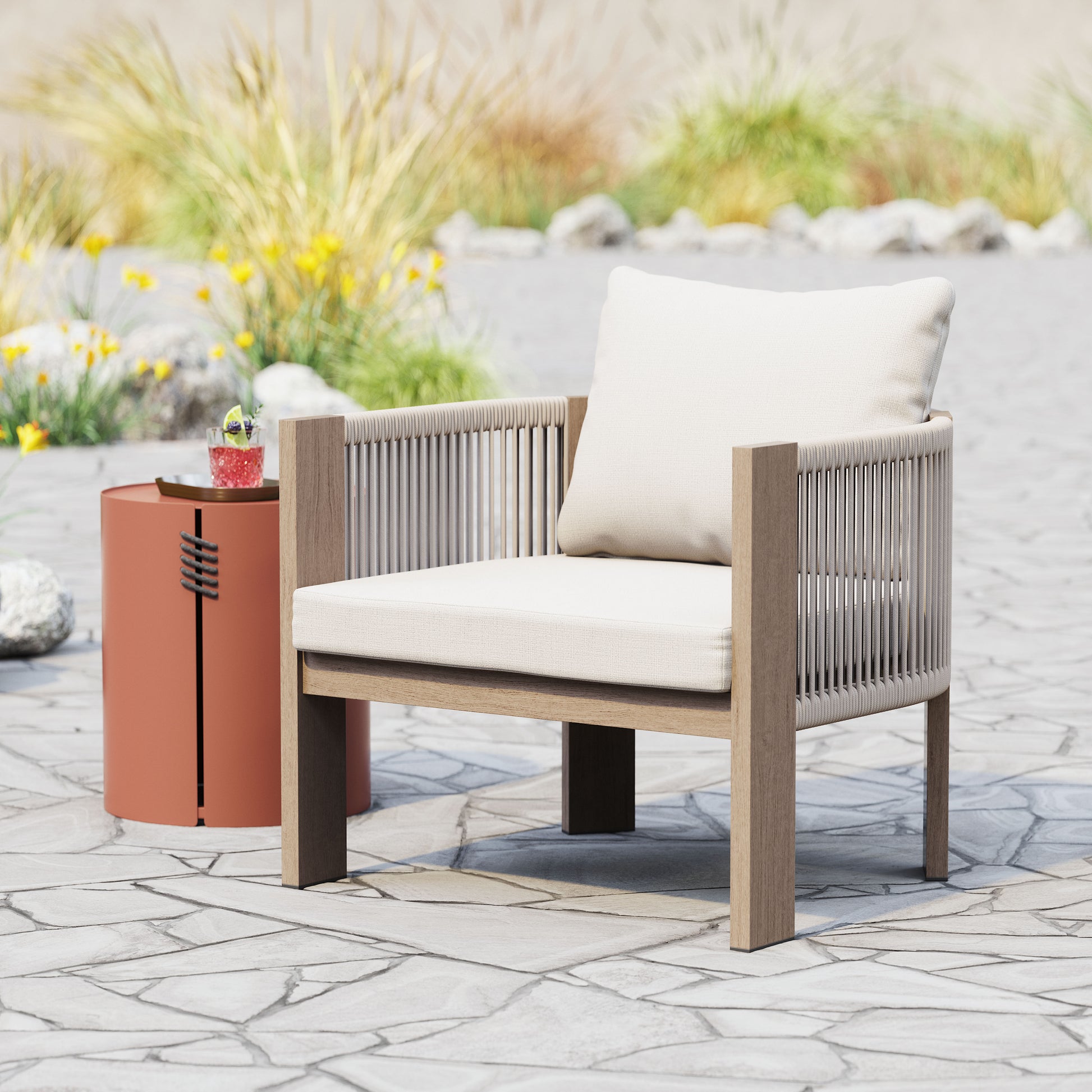 Rebel Accent Chair Beige - Disselt Designs