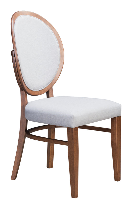 Regents Dining Chair (Set of 2) Walnut & Light Gray - Disselt Designs