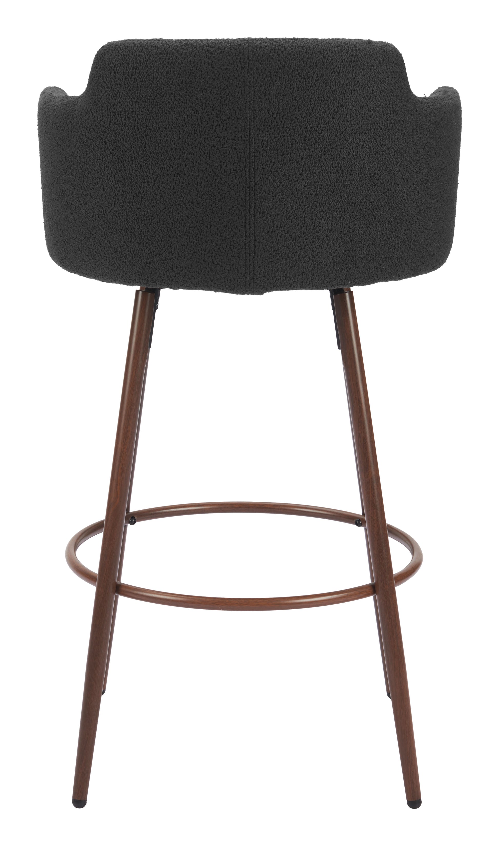 Kono Swivel Barstool (Set of 2) Black & Walnut - Disselt Designs