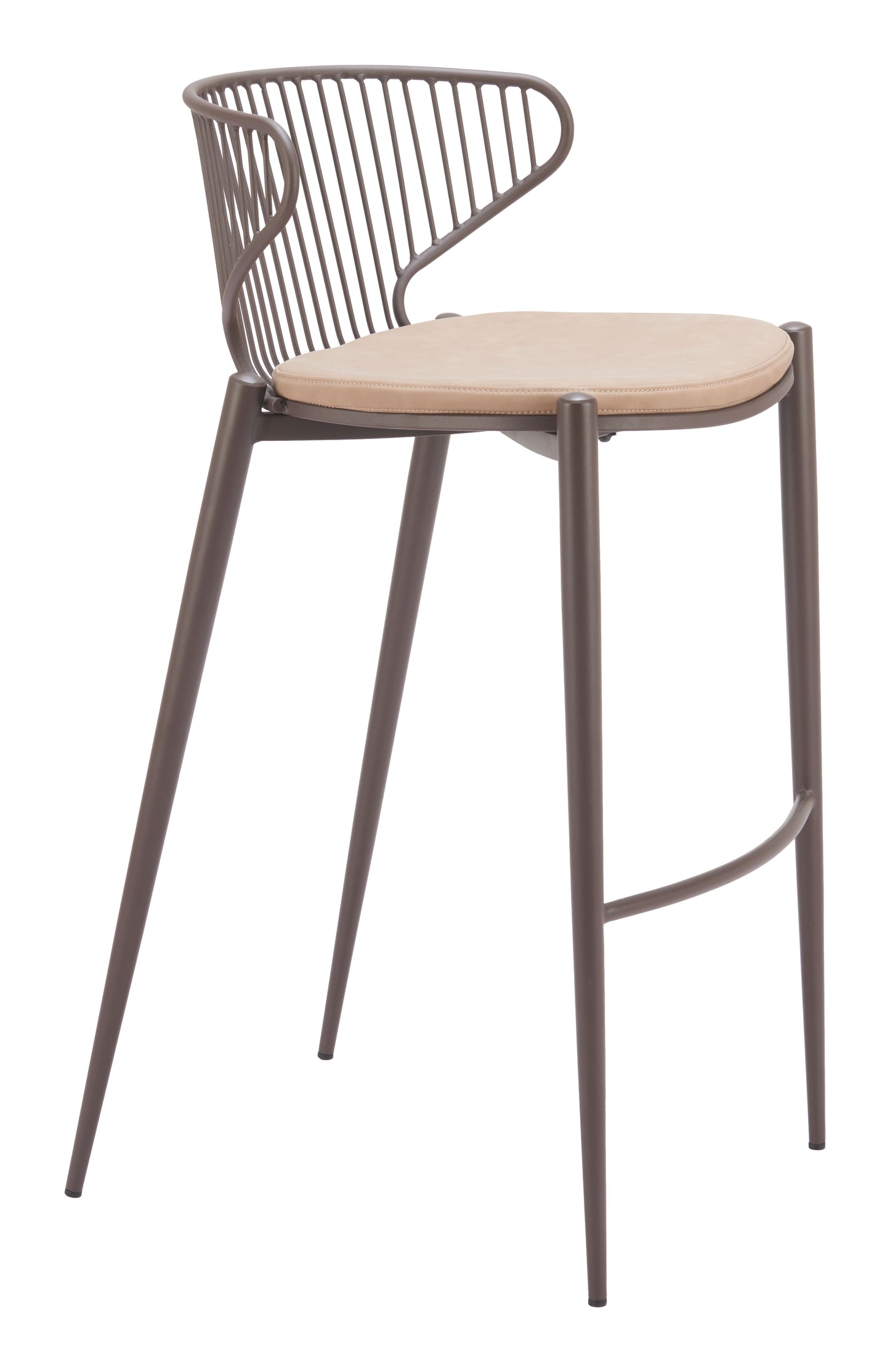 Silues Barstool (Set of 2) Taupe & Brown - Disselt Designs