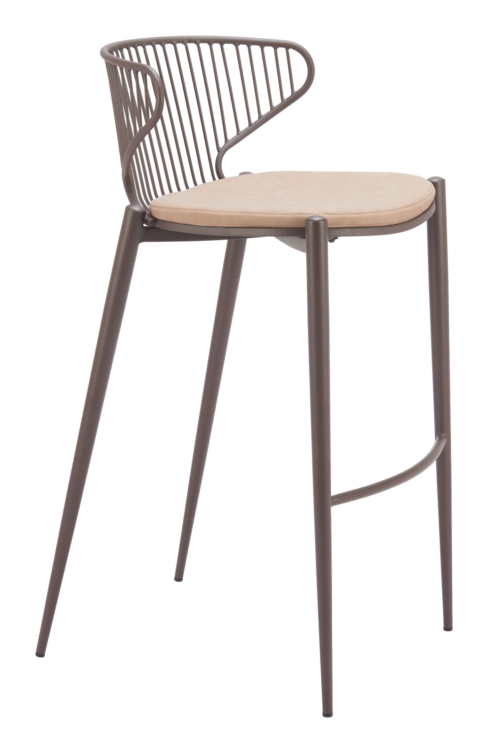 Silues Barstool (Set of 2) Taupe & Brown - Disselt Designs
