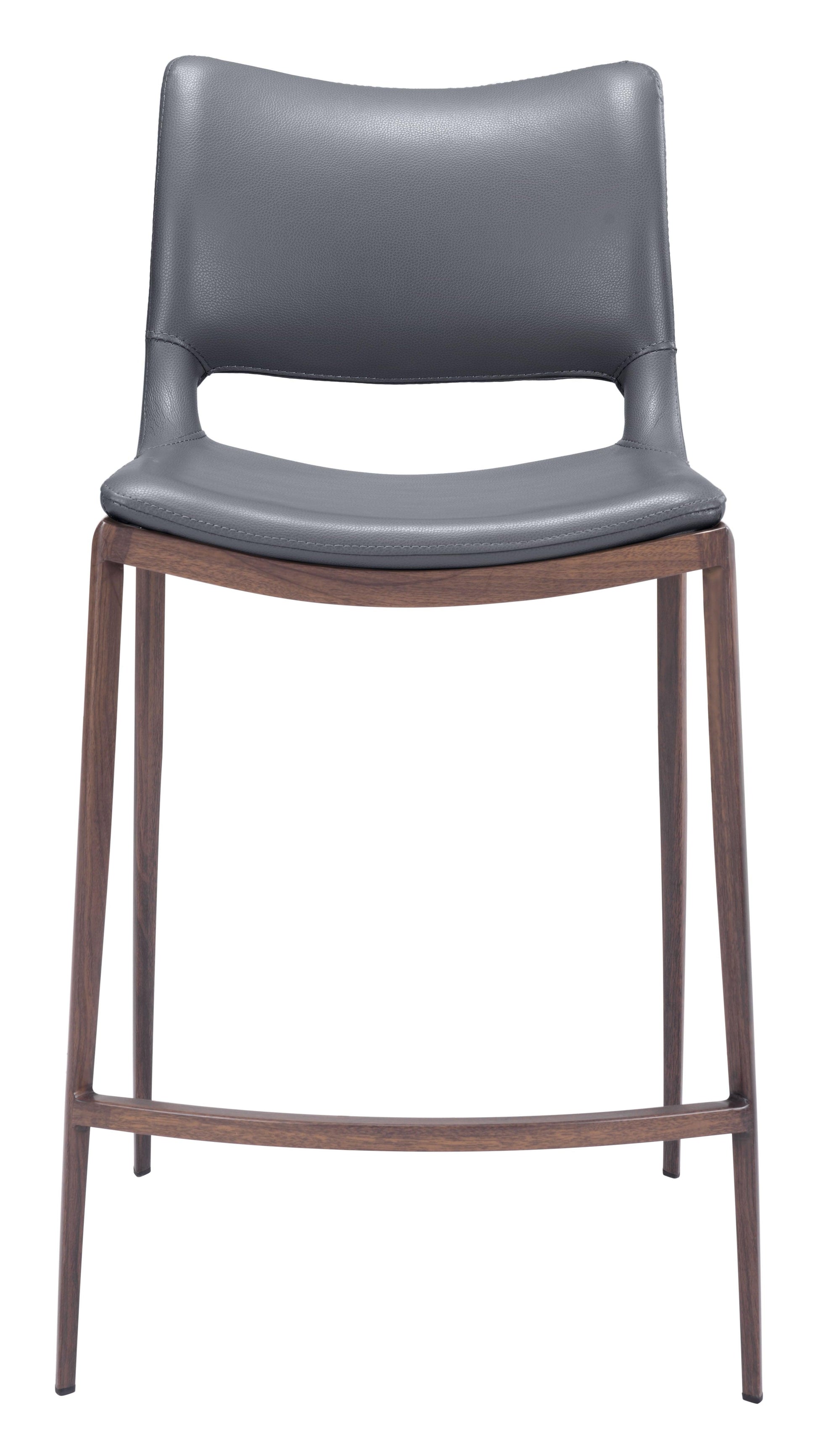 Ace Counter Stool (Set of 2) Dark Gray & Walnut - Disselt Designs