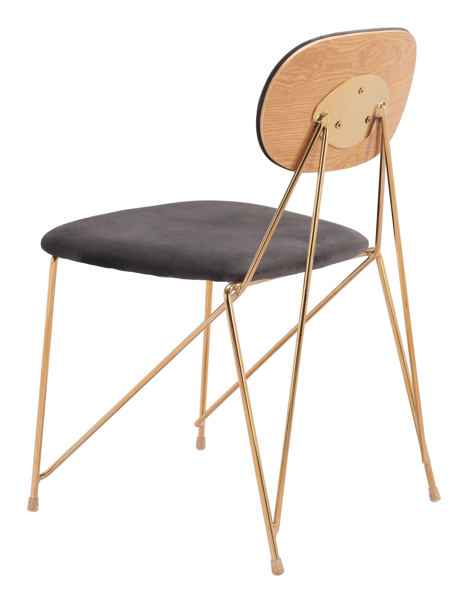 Georges Dining Chair (Set of 2) Gray & Gold - Disselt Designs