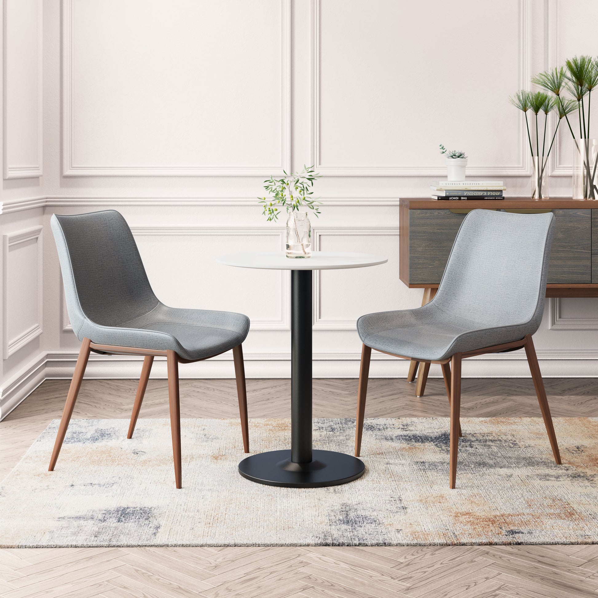Magnus Dining Chair (Set of 2) Slate Gray & Walnut - Disselt Designs