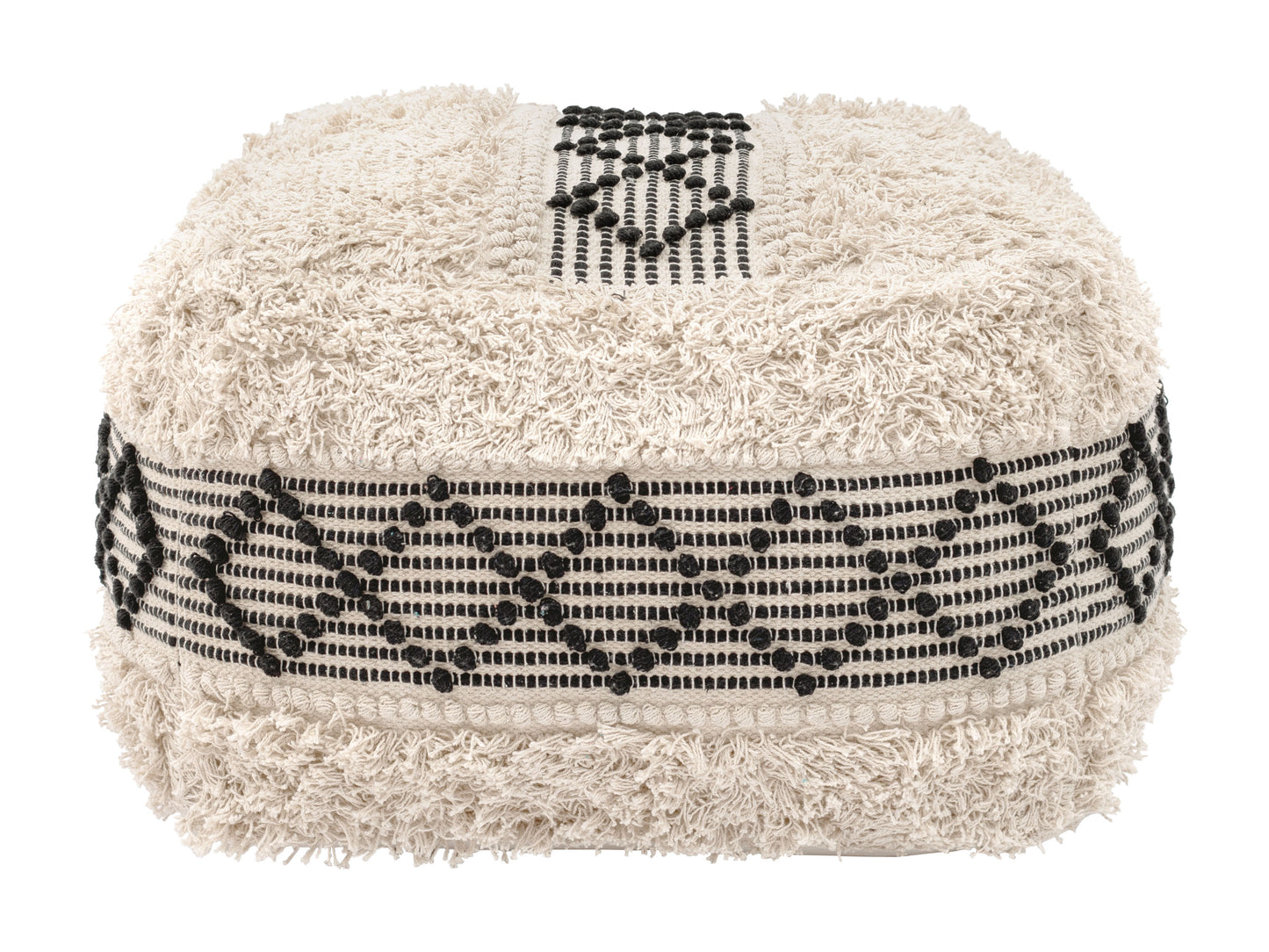 Pisco Ottoman Beige & Black - Disselt Designs