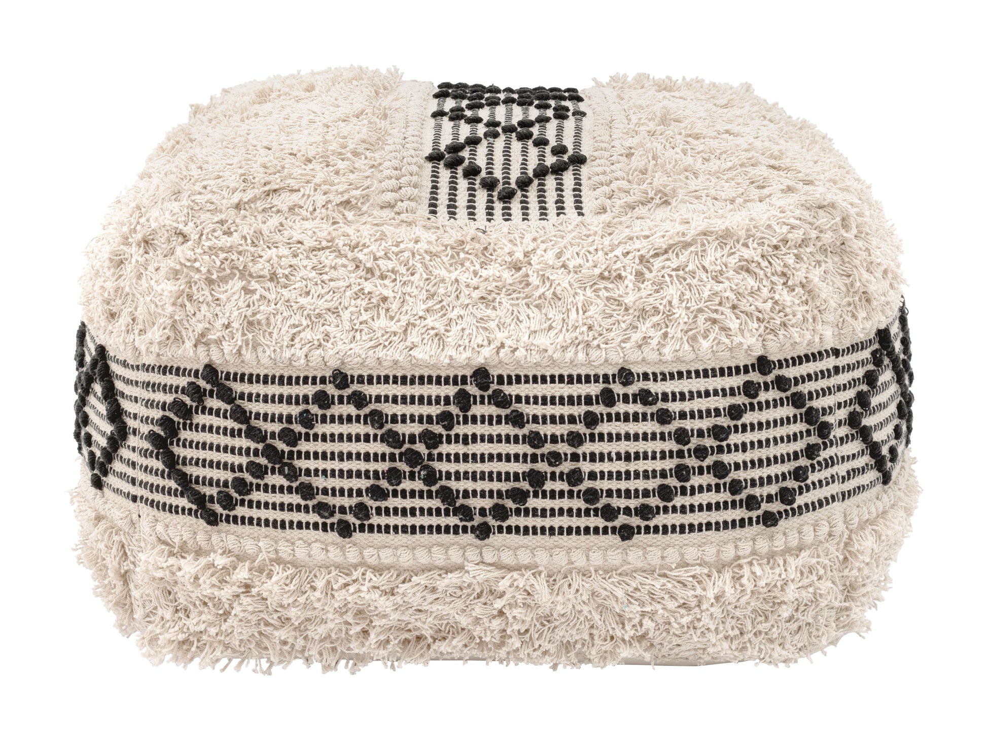 Pisco Ottoman Beige & Black - Disselt Designs