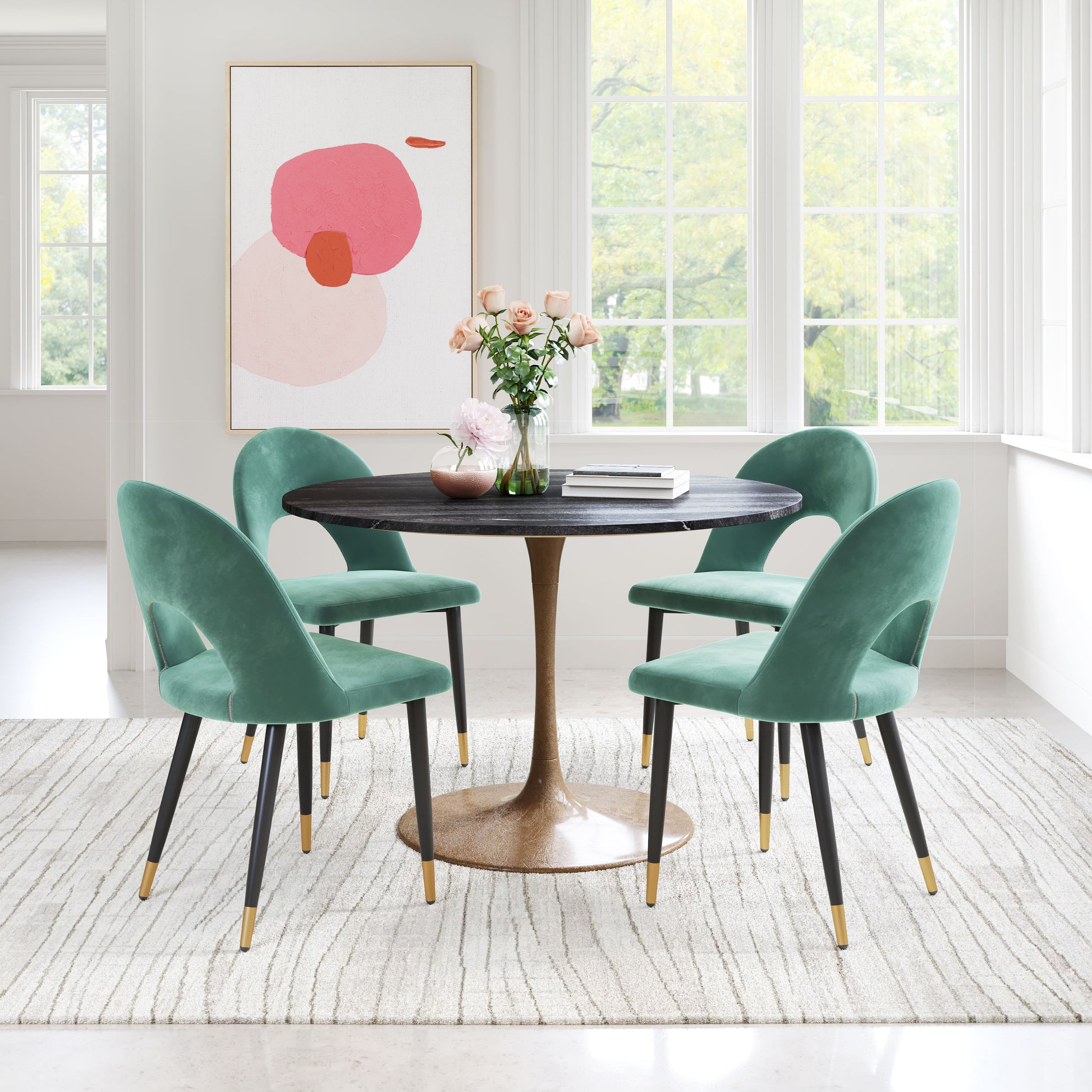 Menlo Dining Chair (Set of 2) Green - Disselt Designs