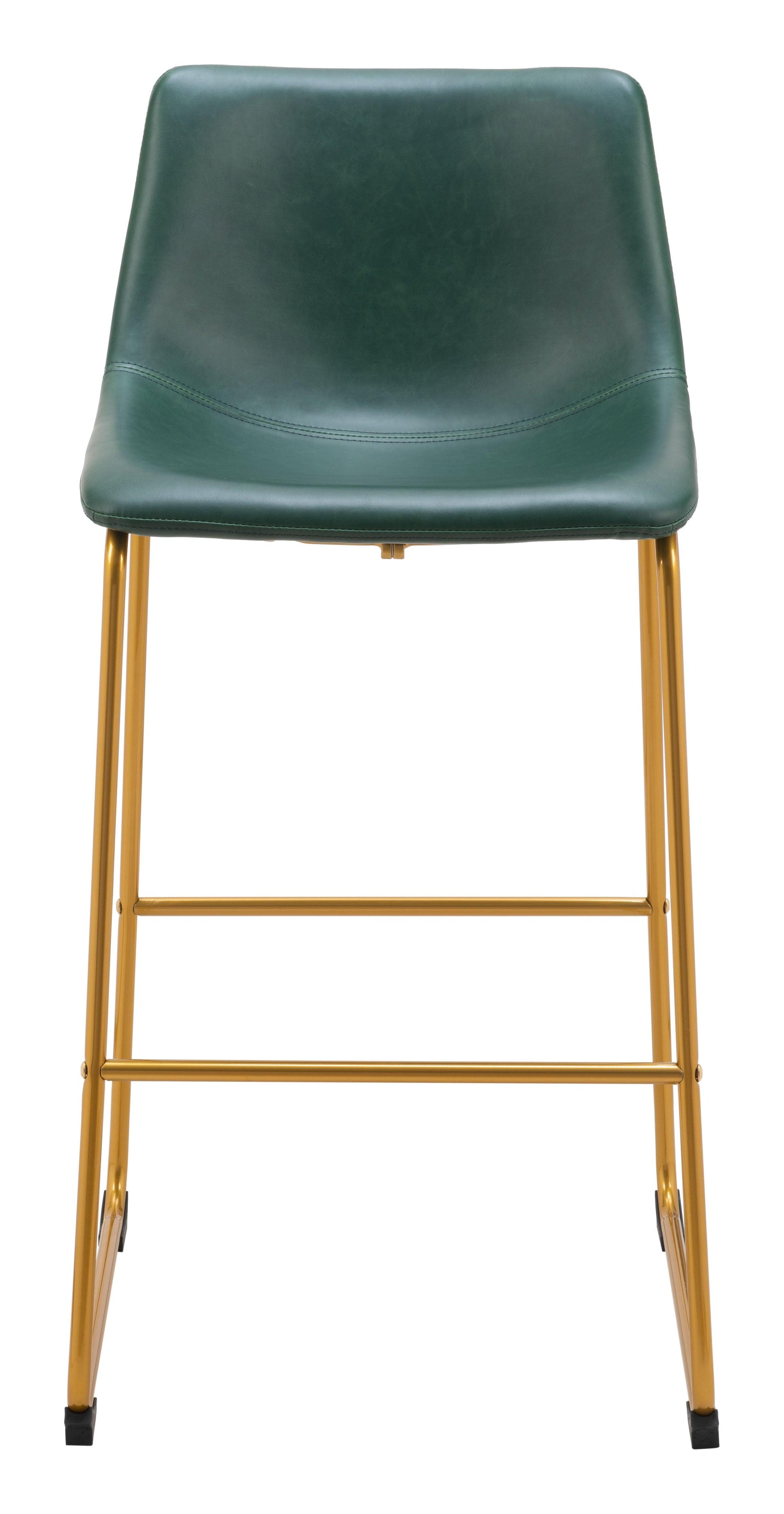 Augusta Barstool (Set of 2) Green & Gold - Disselt Designs