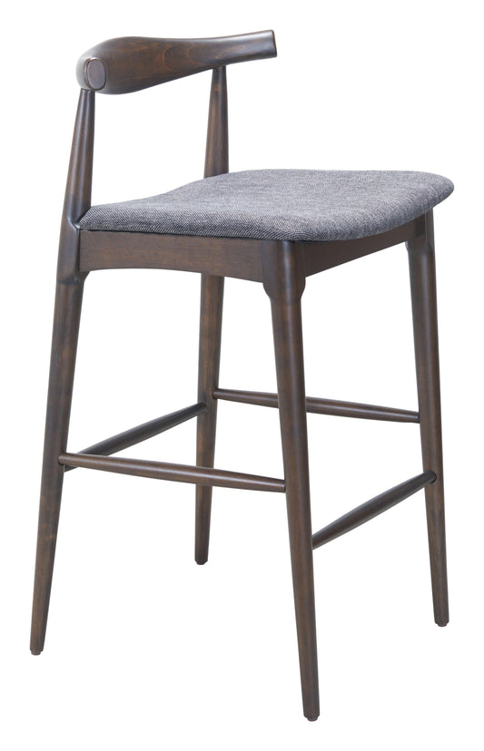 Tuzka Barstool (Set of 2) Gray & Espresso - Disselt Designs