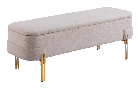 Lebreton Storage Bench Oatmeal Beige - Disselt Designs