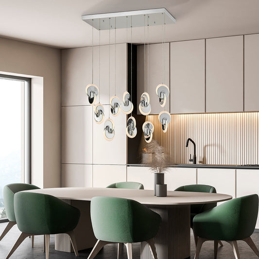 Deuterium Rectangular Chandelier // Chrome - Disselt Designs
