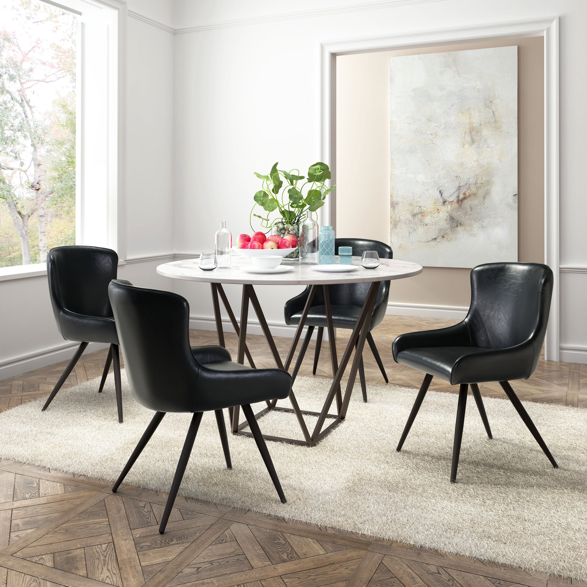 Tintern Dining Table White & Antique Bronze - Disselt Designs