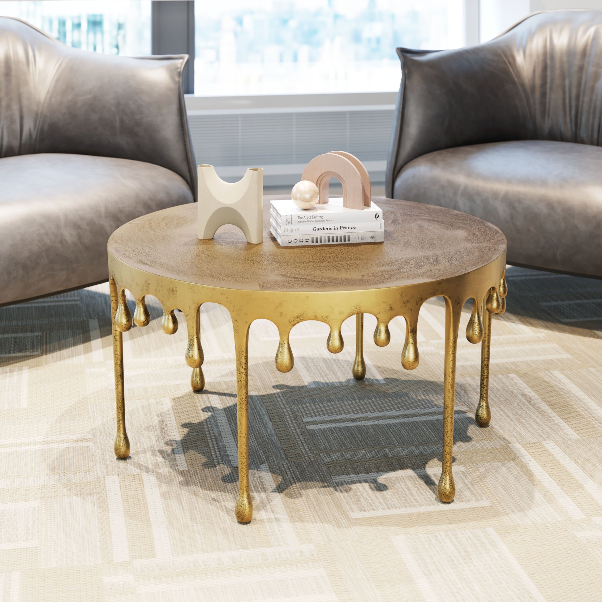 Drip Coffee Table Antique Brass - Disselt Designs