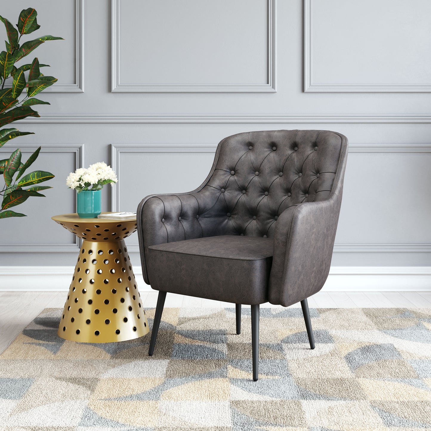 Tasmania Accent Chair Vintage Black - Disselt Designs