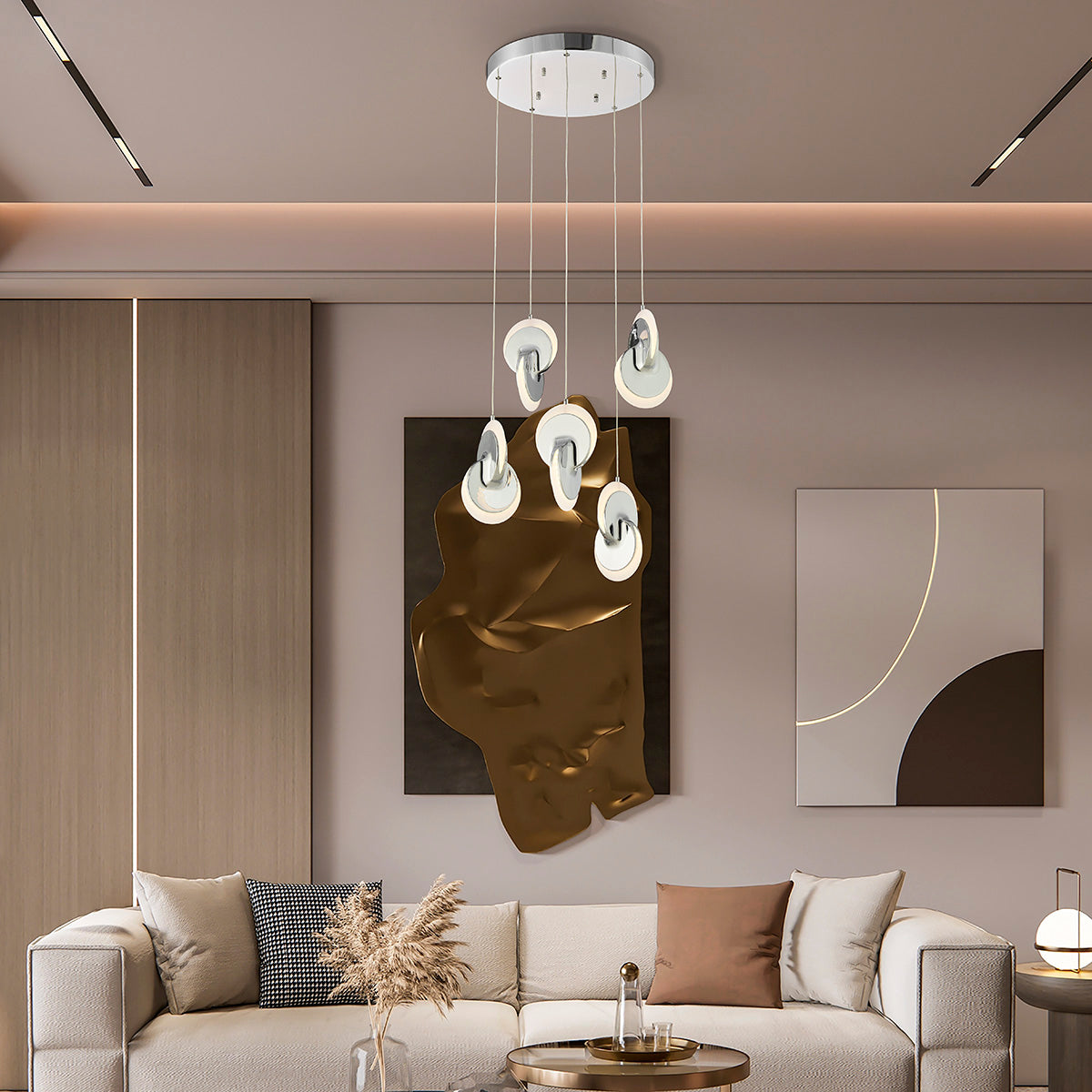 Deuterium Round Chandelier // Chrome - Disselt Designs