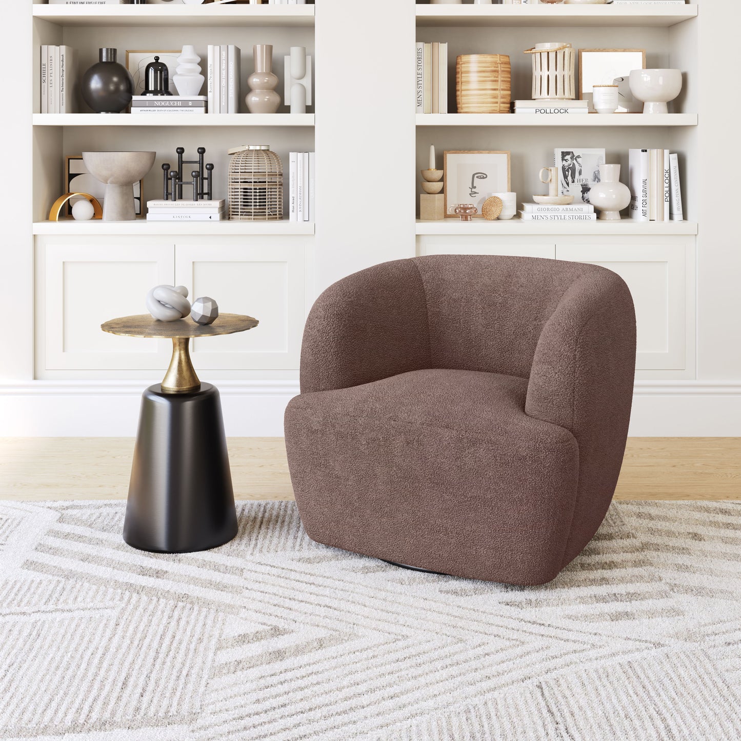 Govan Swivel Chair Brown - Disselt Designs