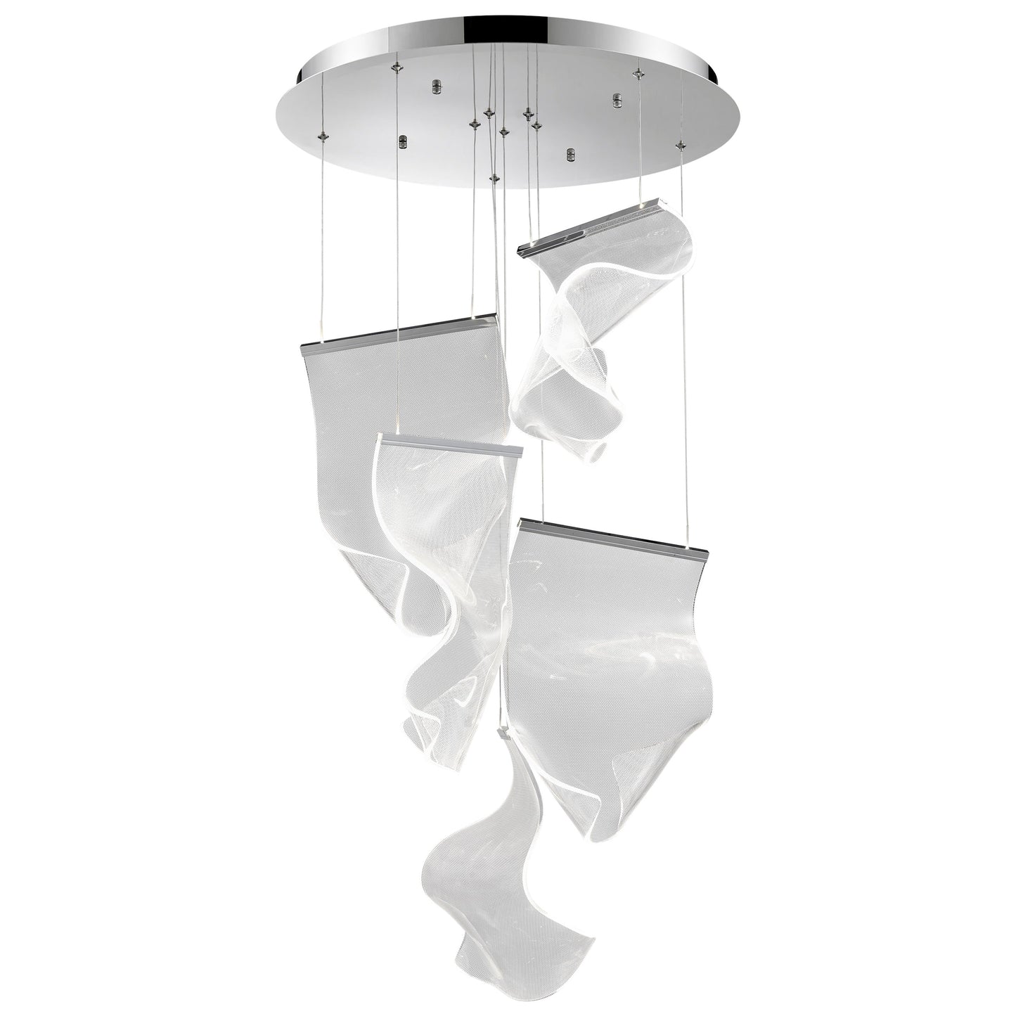 Acrylic Lace 5 Light Chandelier // Chrome - Disselt Designs