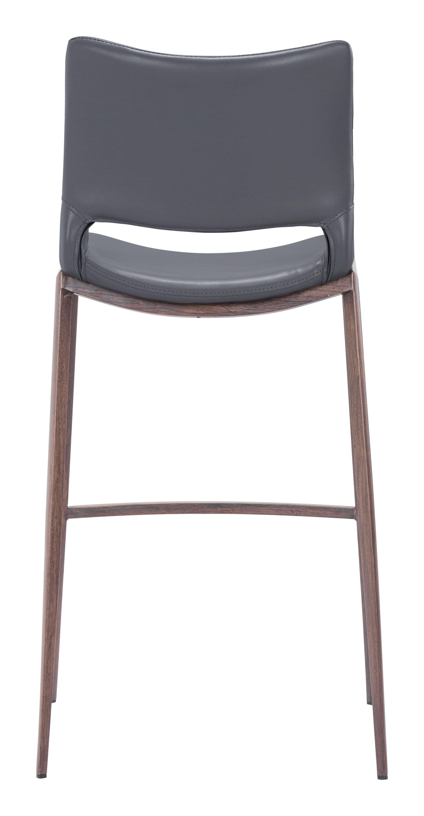 Ace Barstool (Set of 2) Dark Gray & Walnut - Disselt Designs