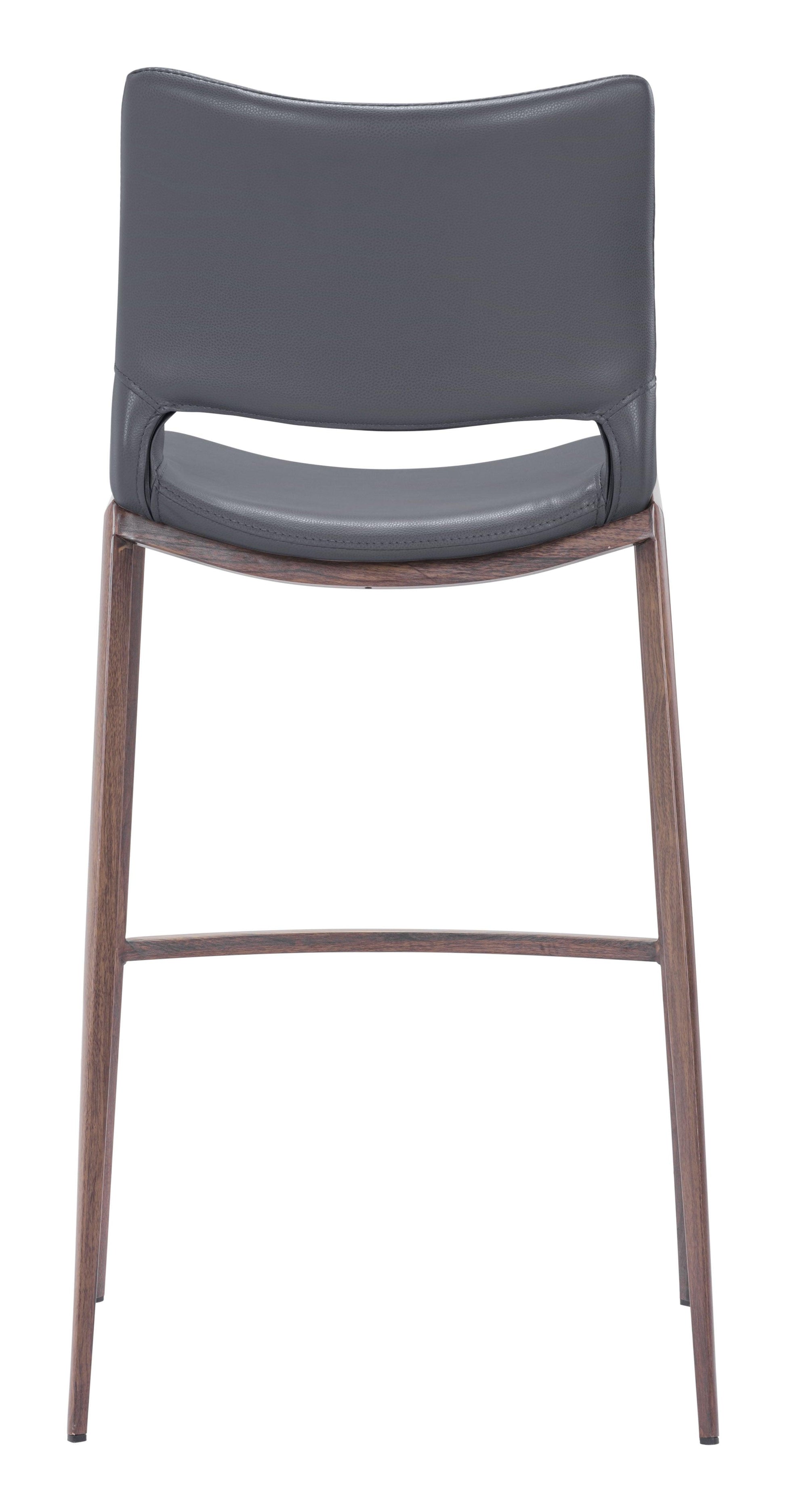 Ace Barstool (Set of 2) Dark Gray & Walnut - Disselt Designs