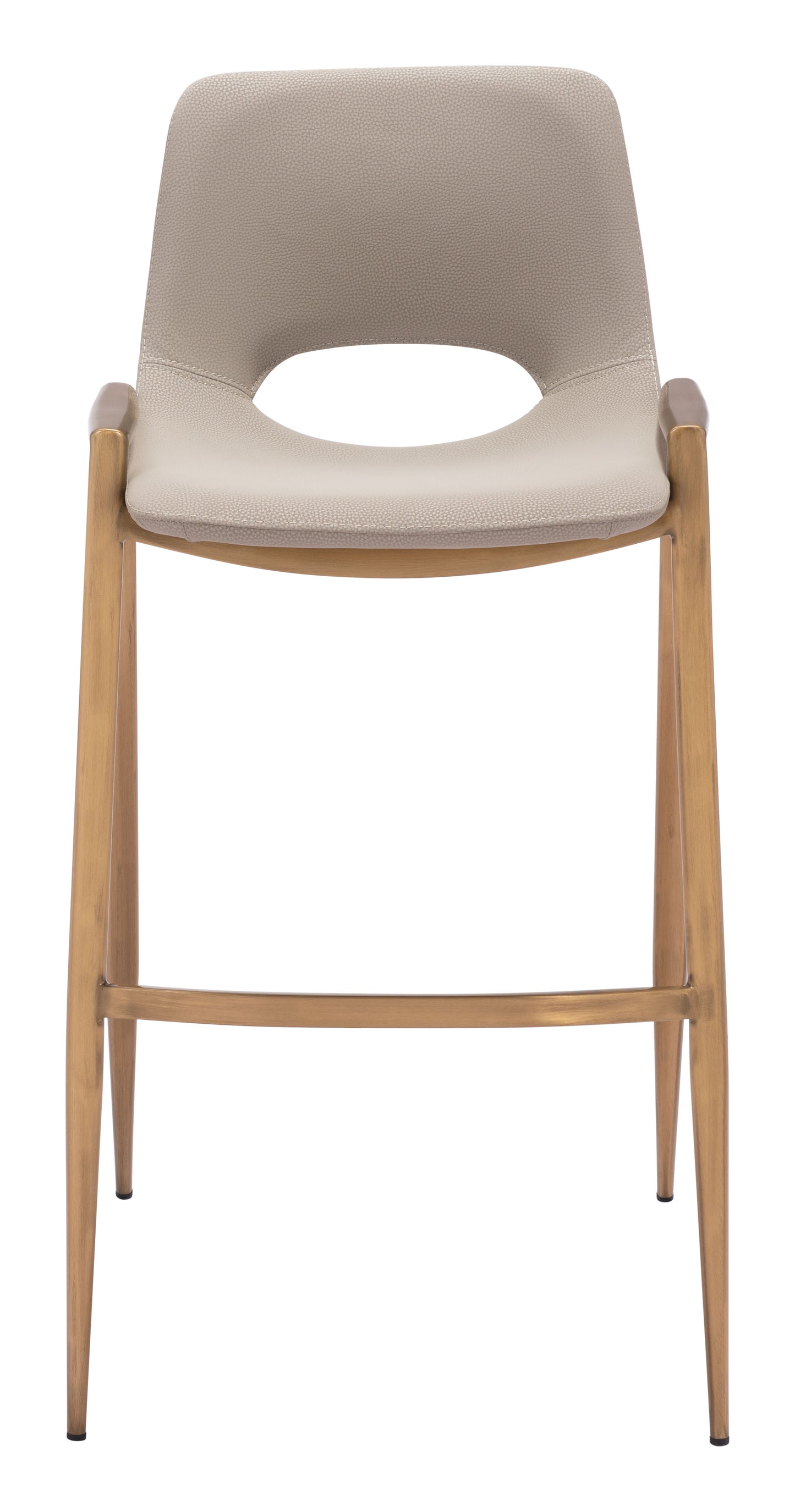 Desi Barstool (Set of 2) Beige & Gold - Disselt Designs