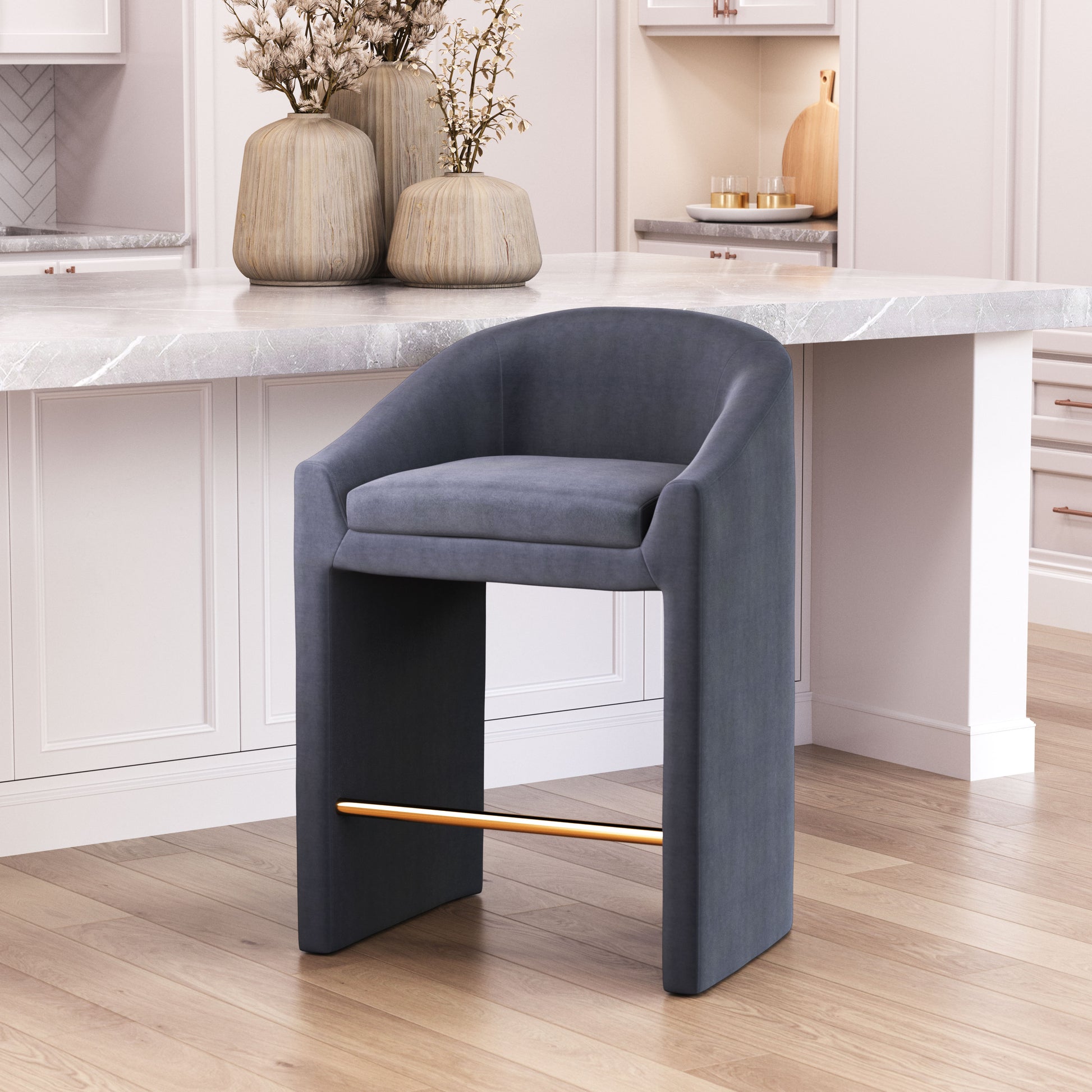 Emas Counter Stool Midnight Gray - Disselt Designs