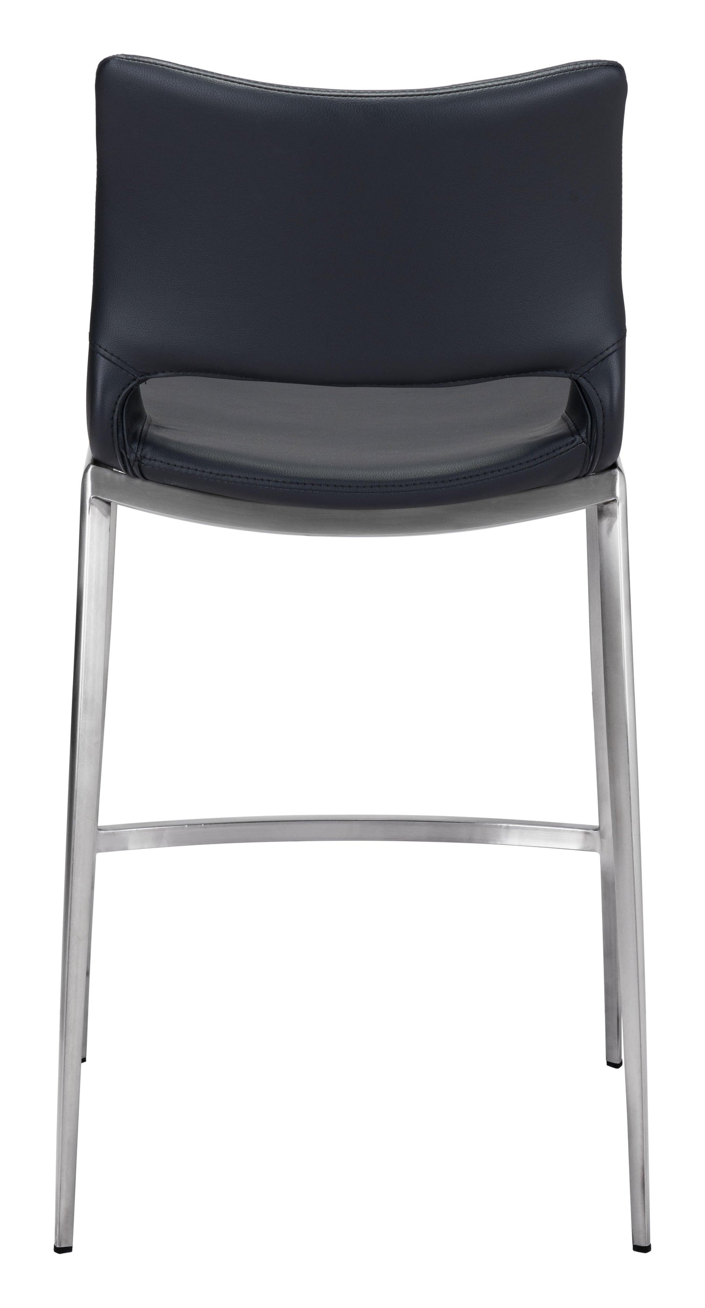 Ace Counter Stool (Set of 2) Black & Silver - Disselt Designs