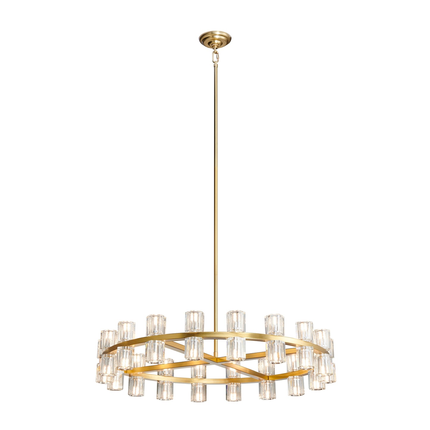 Anderson 36"D Chandelier // Crystal and Gold - Disselt Designs