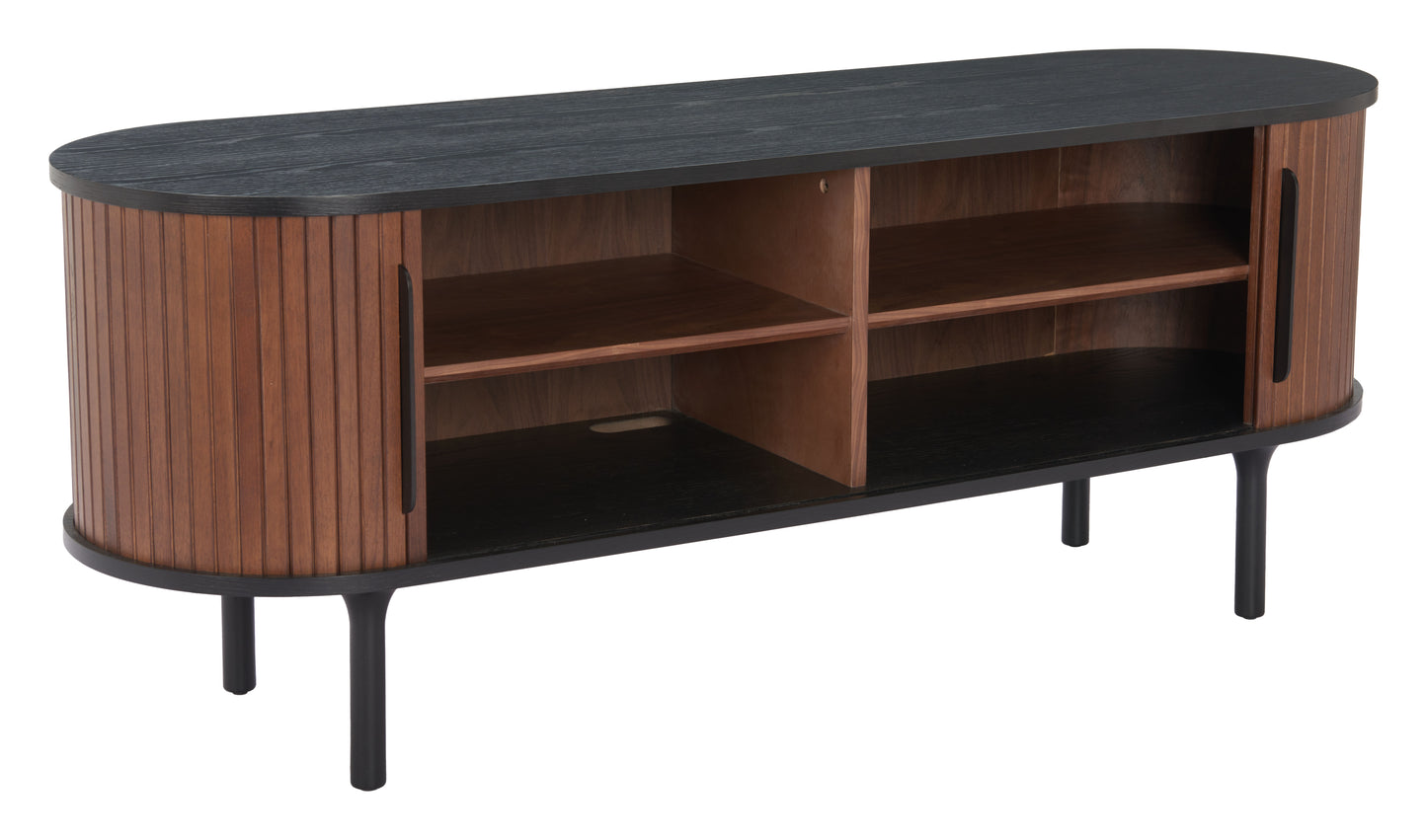 Koriana Entertainment Stand Black & Walnut - Disselt Designs