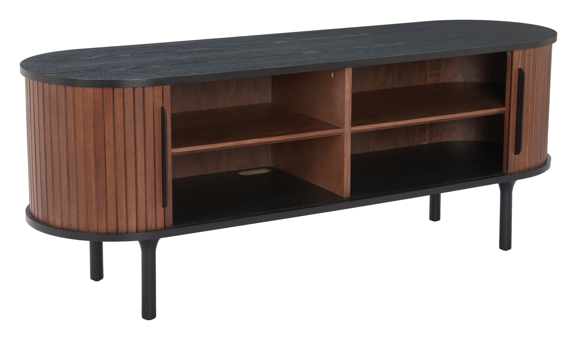 Koriana Entertainment Stand Black & Walnut - Disselt Designs