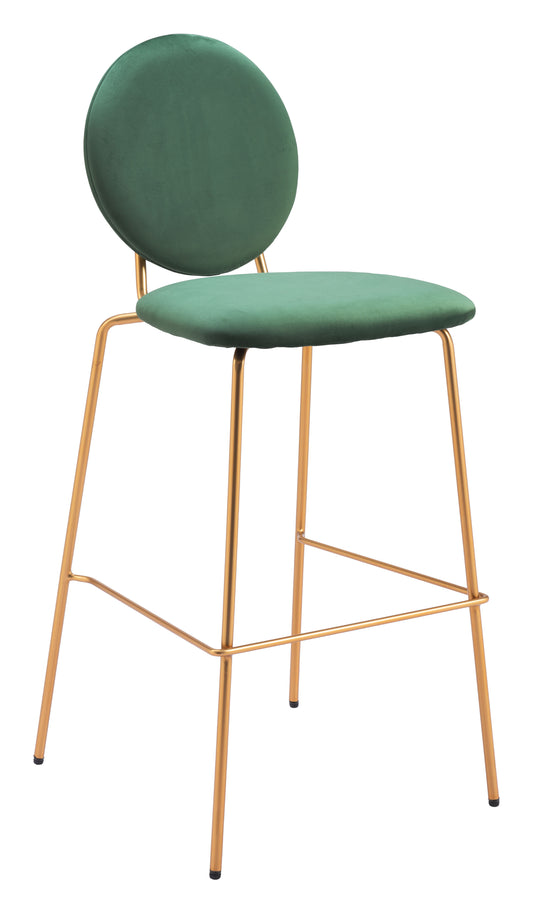 Odessa Barstool (Set of 2) Green & Gold - Disselt Designs