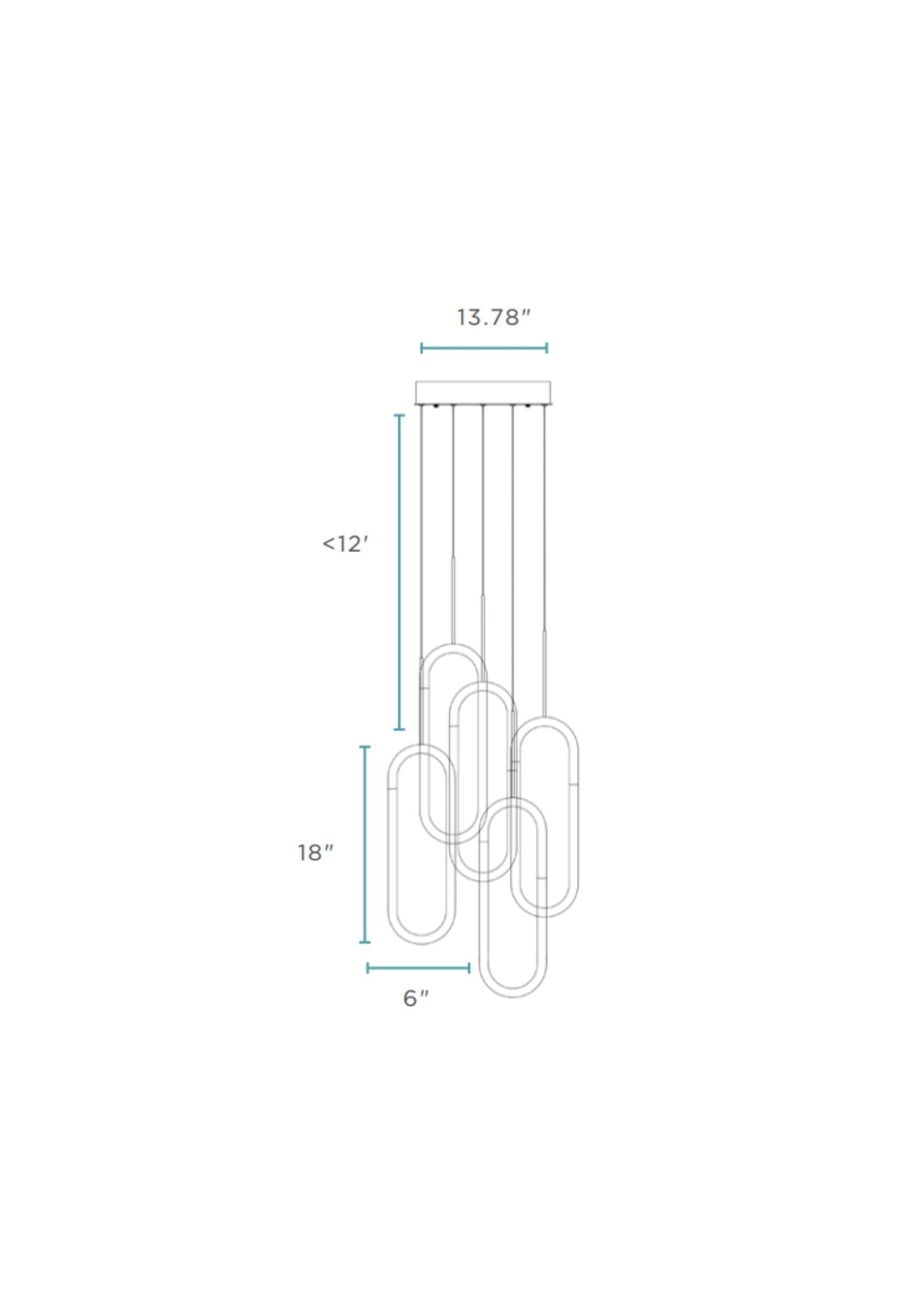LED Five Clips Chandelier // Sandy Gold - Disselt Designs