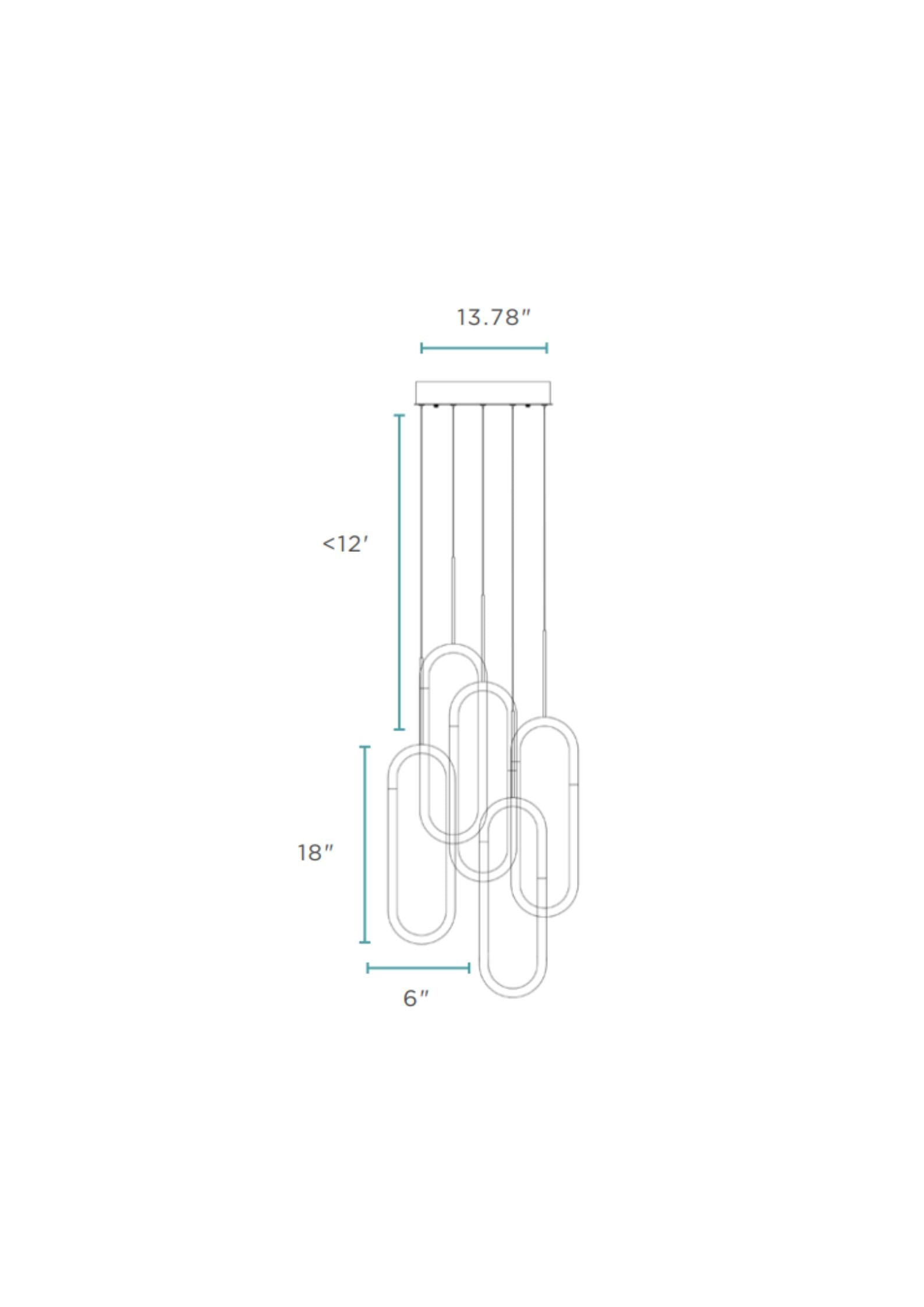 LED Five Clips Chandelier // Sandy Gold - Disselt Designs