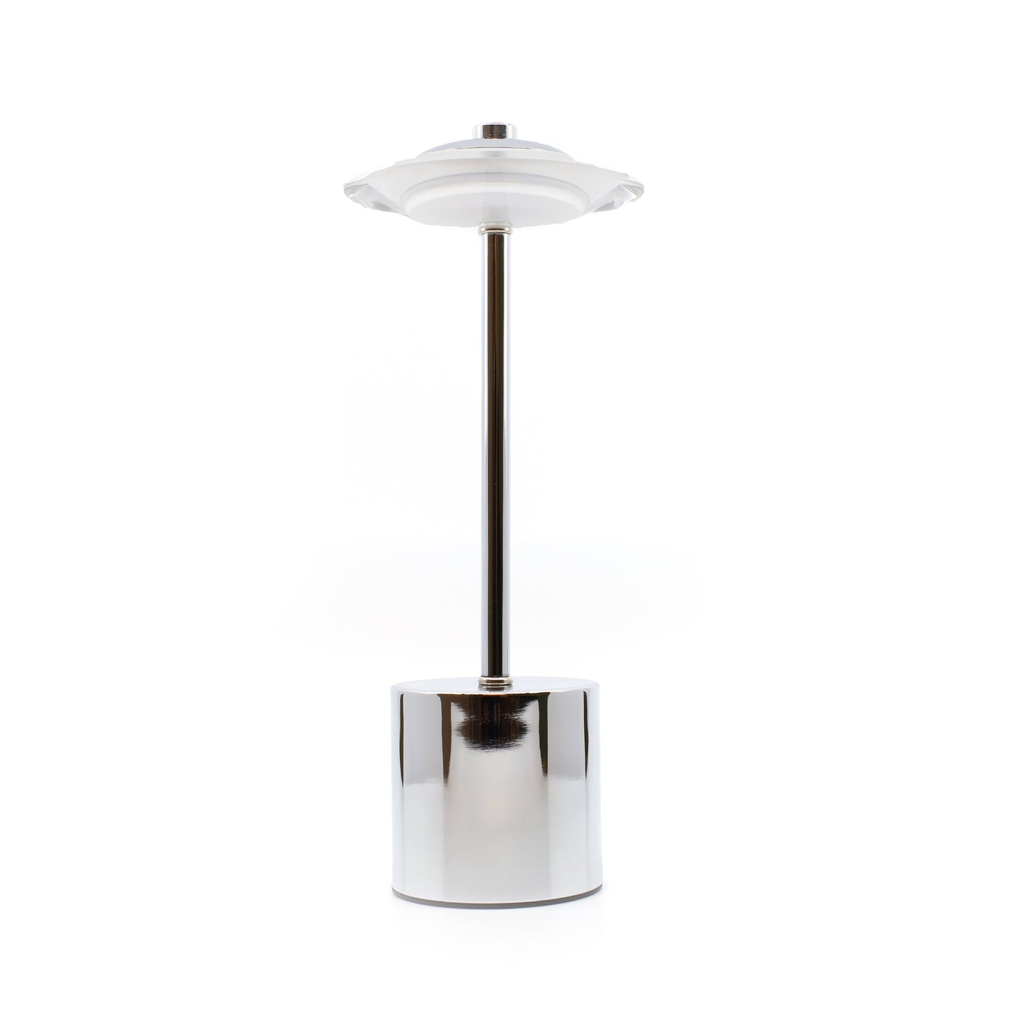 Glow Spaceship Rechargeable Table Lamp // Chrome - Disselt Designs