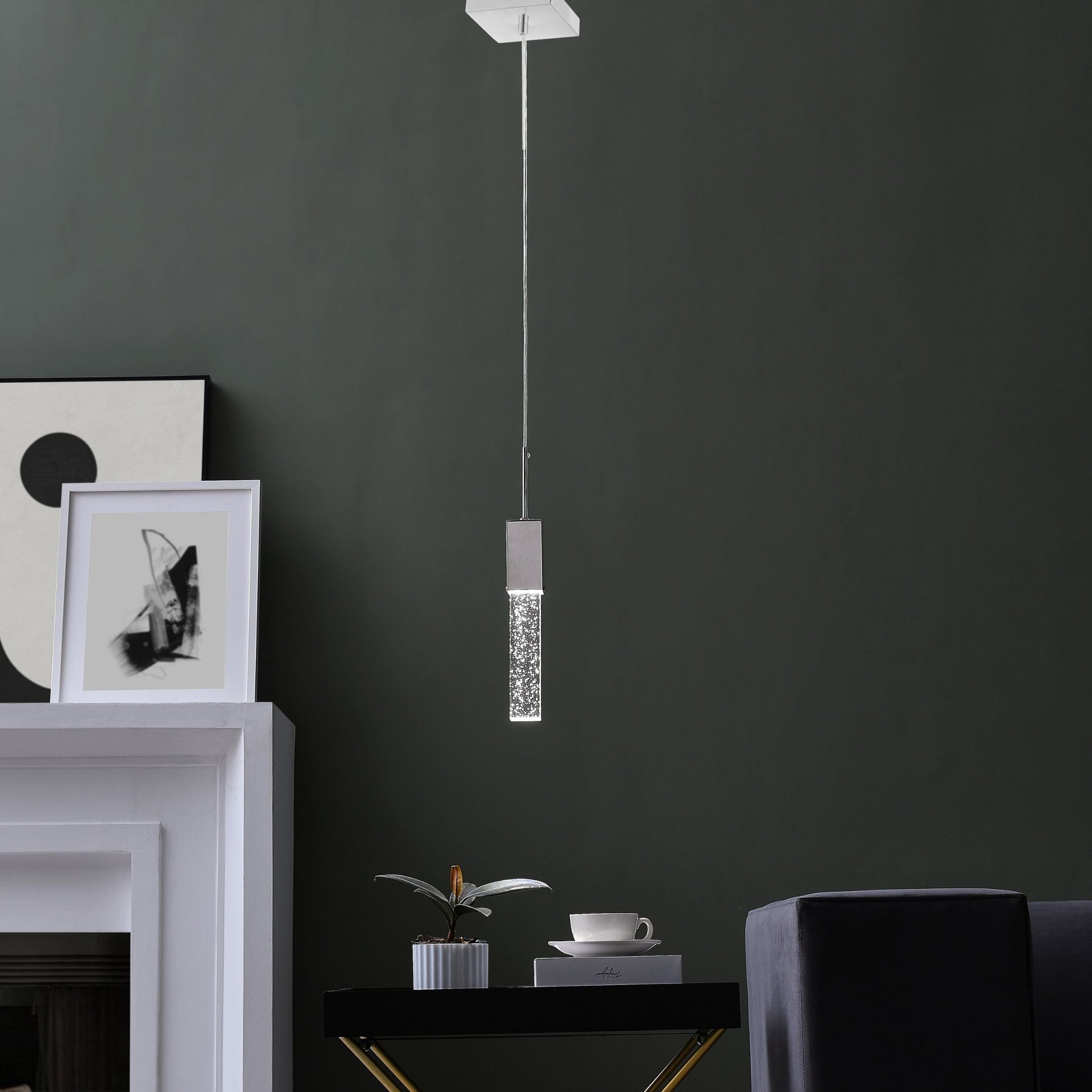 Rectangular Crystal Pendant // 1 Light - Disselt Designs