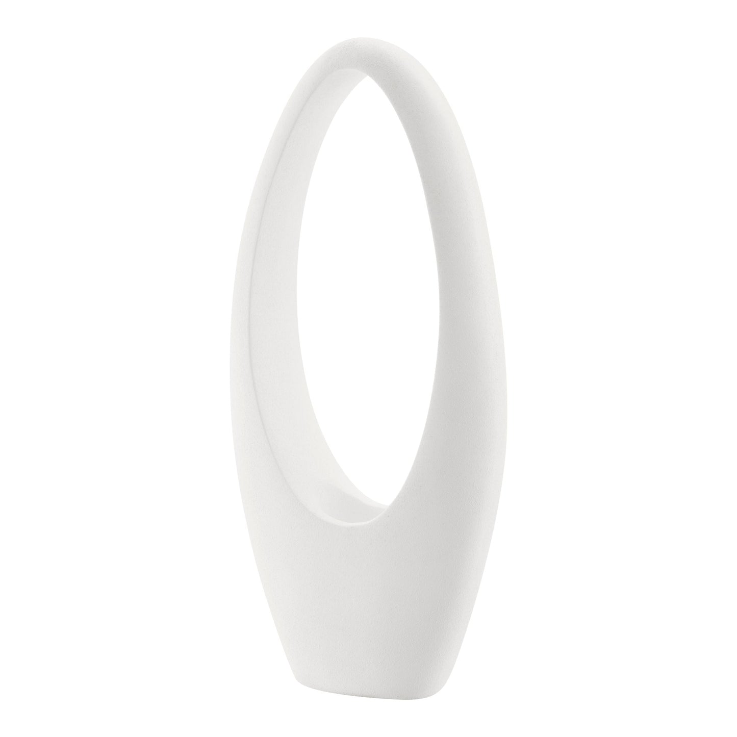Mandolin Small Floor Vase Sculpture // Frosted White - Disselt Designs