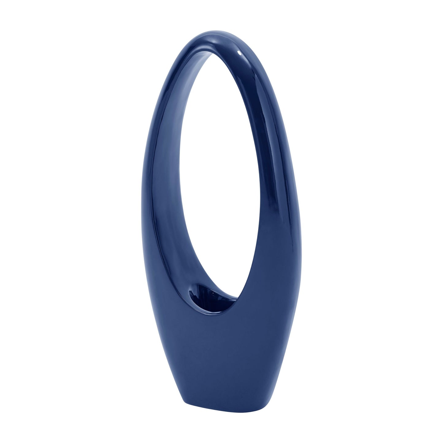 Mandolin Small Floor Vase Sculpture // Glossy Blue - Disselt Designs