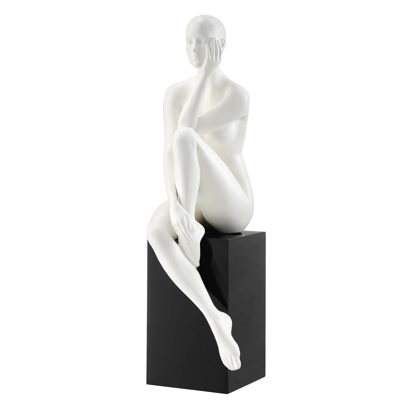 Antoinette Doll Sculpture // Matte White with Black Base - Disselt Designs