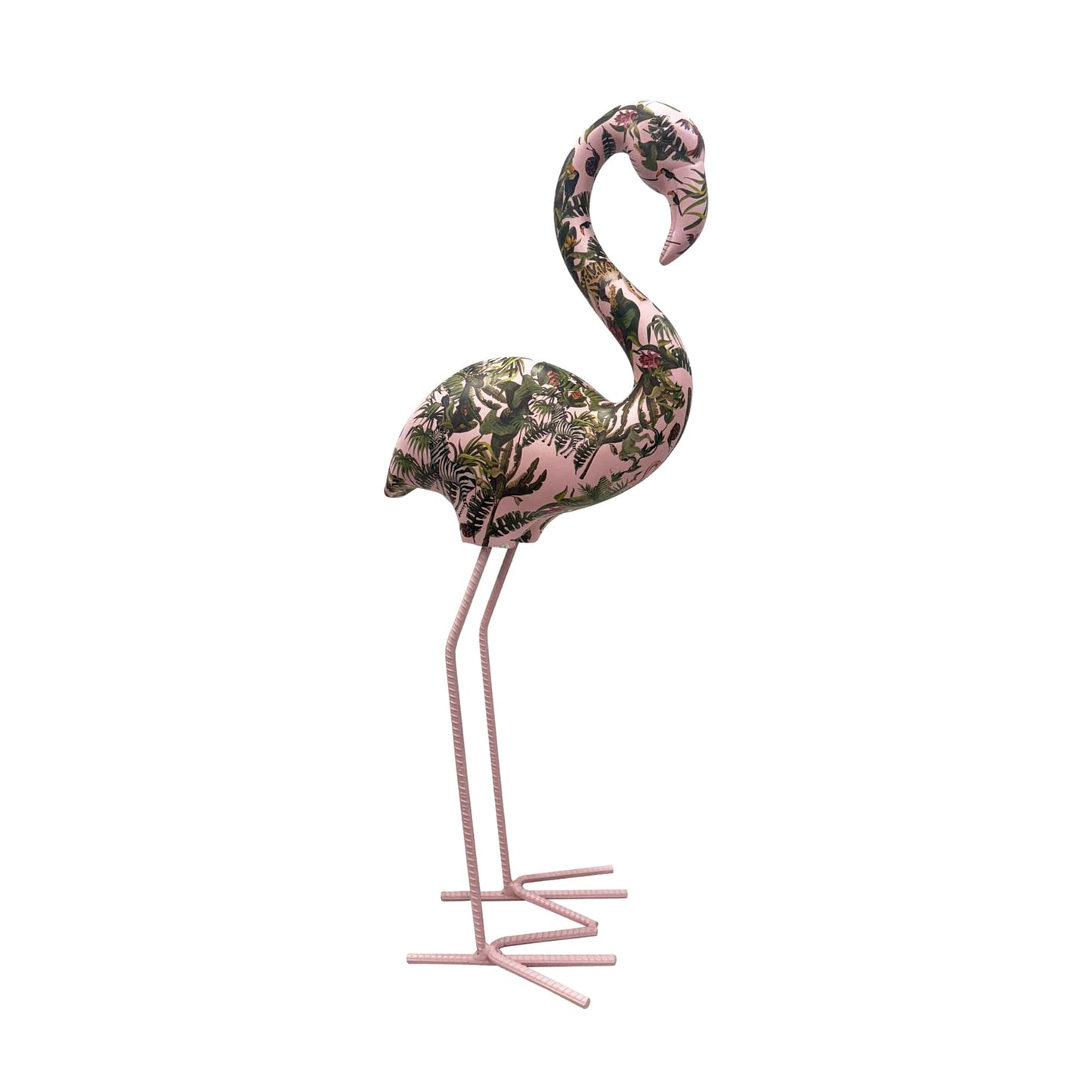 Flamenco Jungle Resin Sculpture // Pink and Green - Disselt Designs