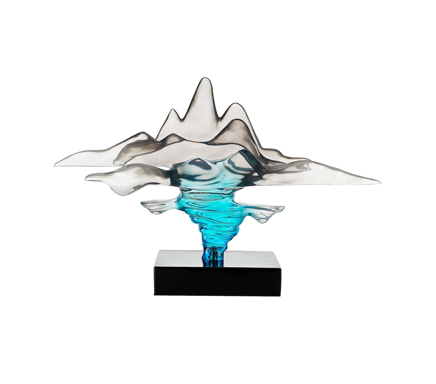 Clear Gray & Blue Sculpture - Disselt Designs