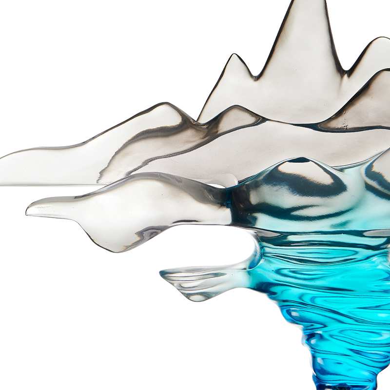 Clear Gray & Blue Sculpture - Disselt Designs
