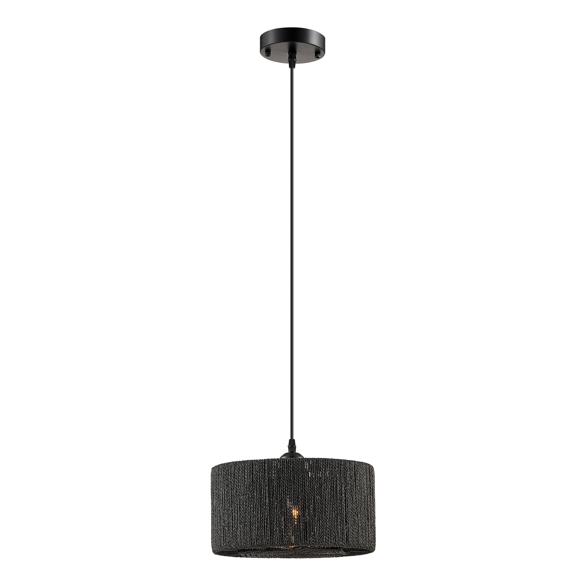 Steel and Ropes with Shade Pendant // Black - Disselt Designs