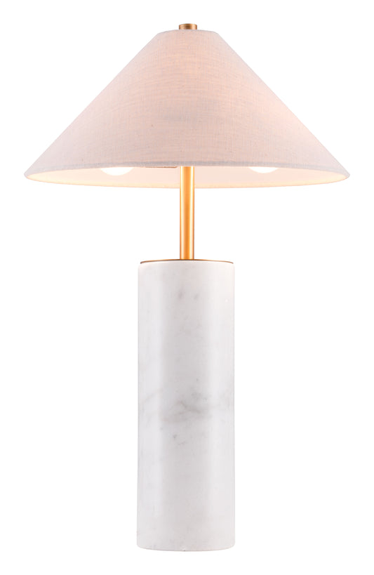 Ciara Table Lamp Beige & White - Disselt Designs
