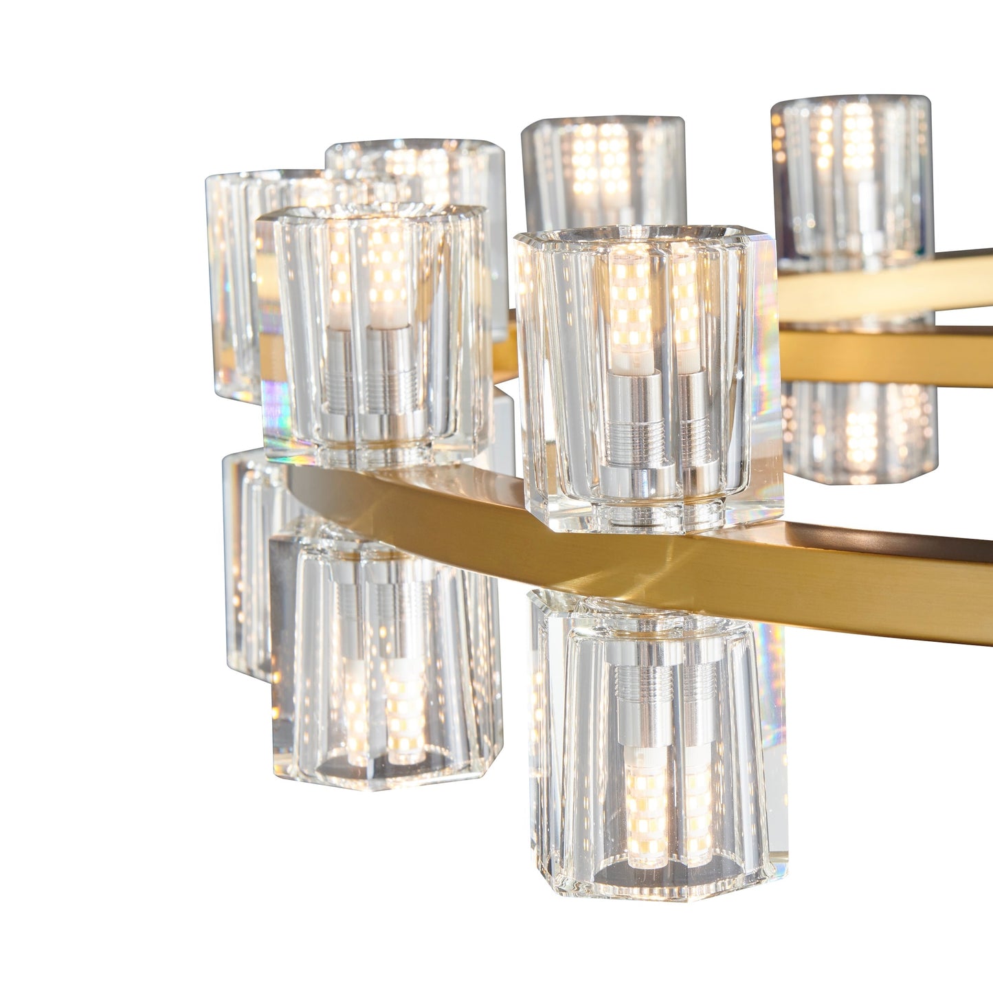 Anderson 36"D Chandelier // Crystal and Gold - Disselt Designs