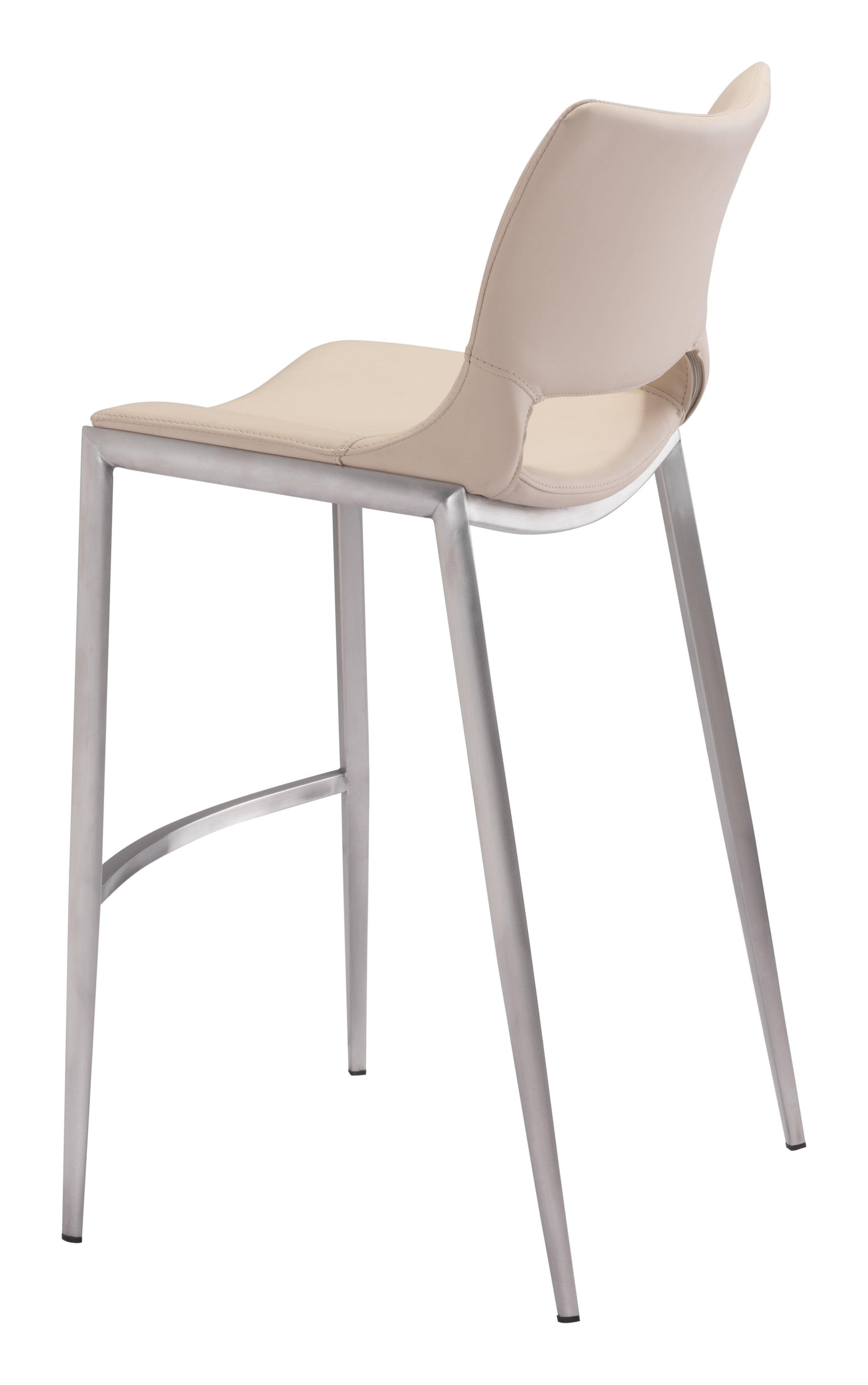 Ace Barstool (Set of 2) Light Pink & Silver - Disselt Designs