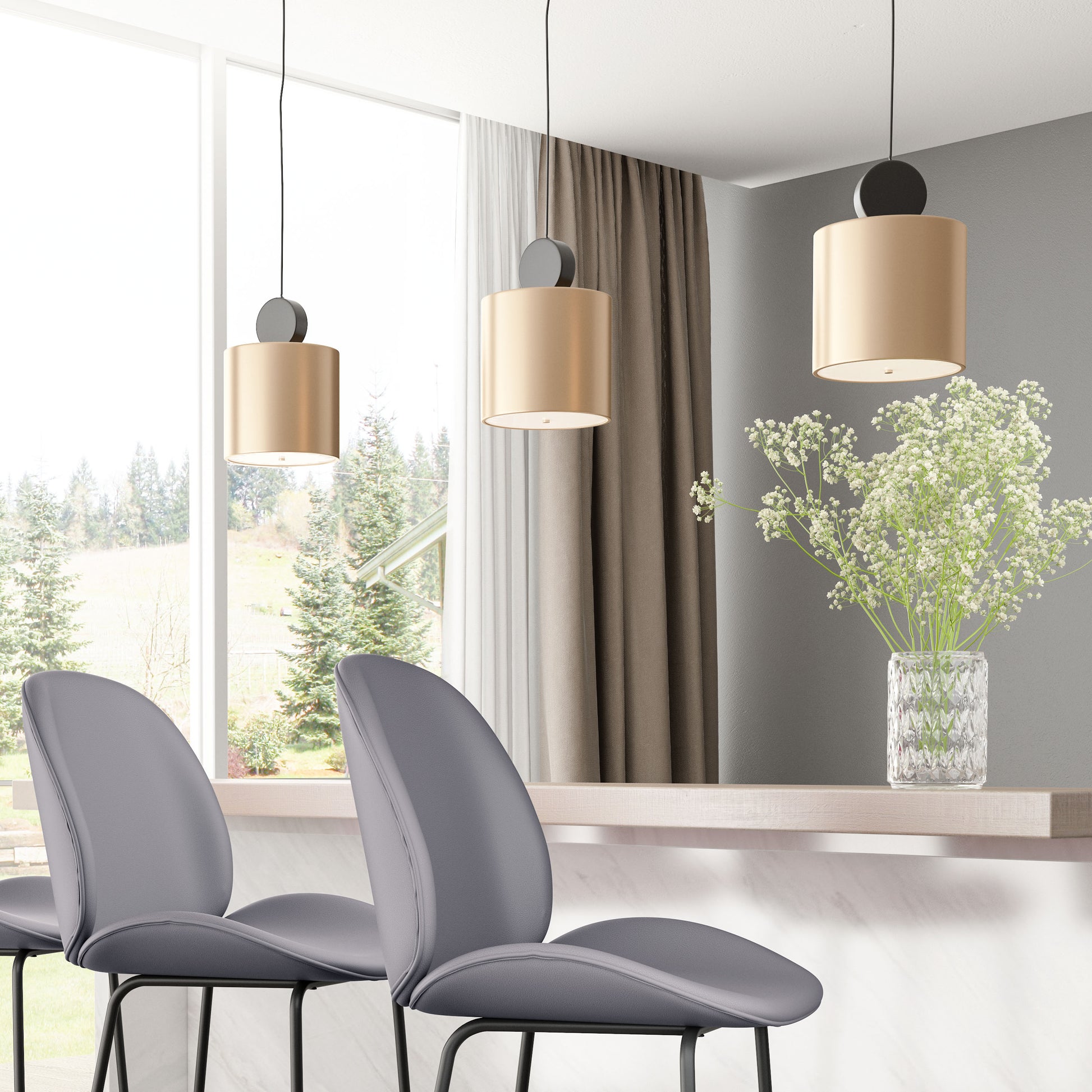Myson Ceiling Lamp Gold & Black - Disselt Designs