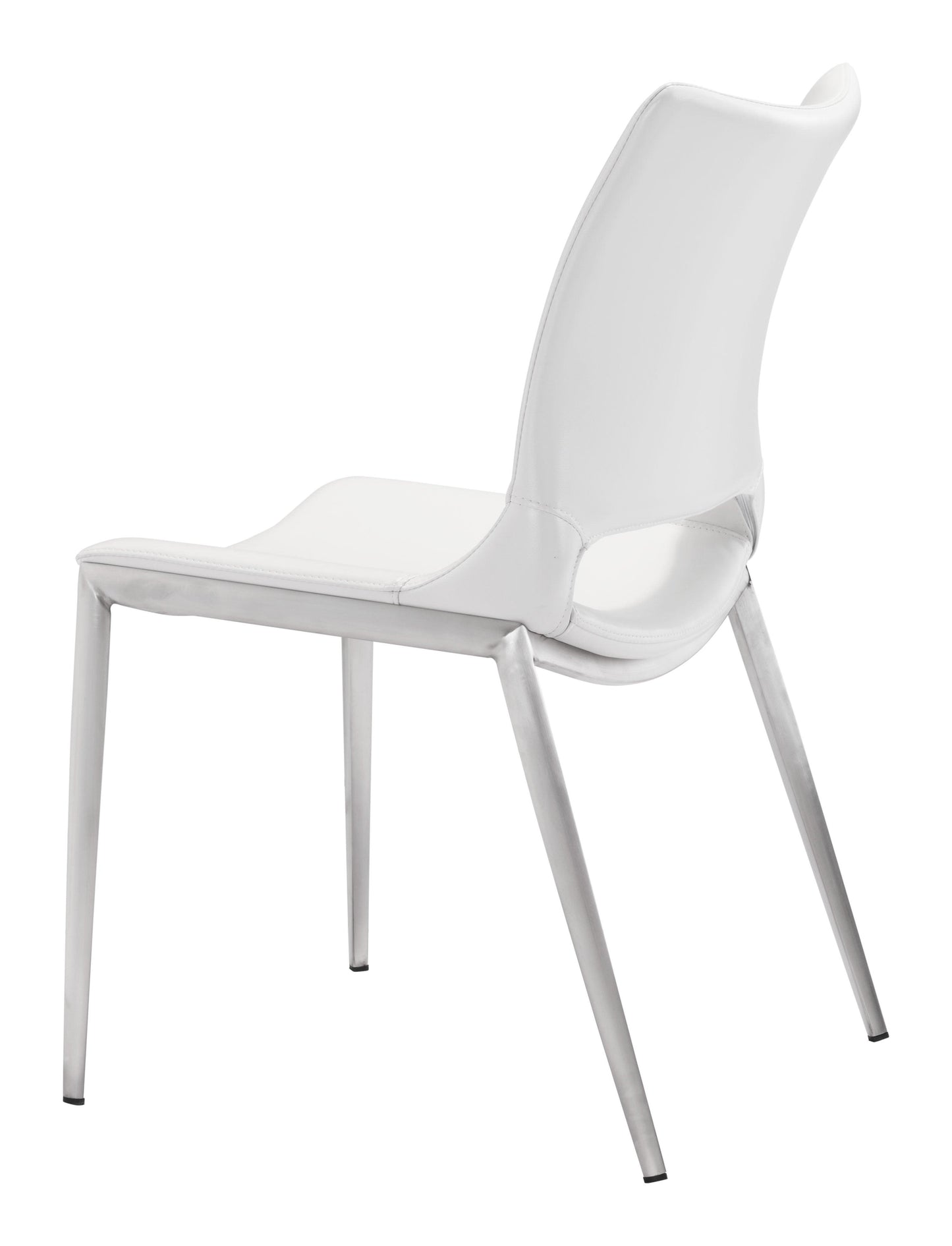 Ace Dining Chair (Set of 2) White & Silver - Disselt Designs