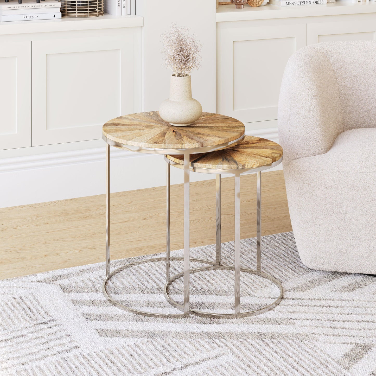 Bari Nesting Table Set (2-Piece) Natural - Disselt Designs