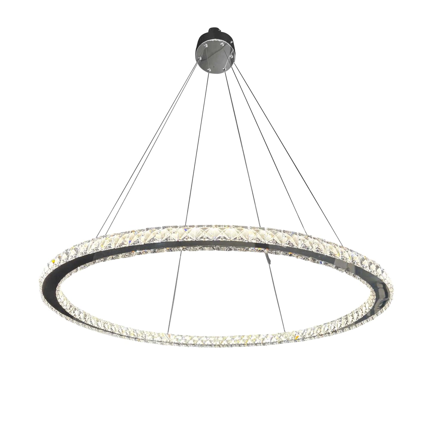 1 Thin Ring Crystal Chandelier // Chrome - Disselt Designs
