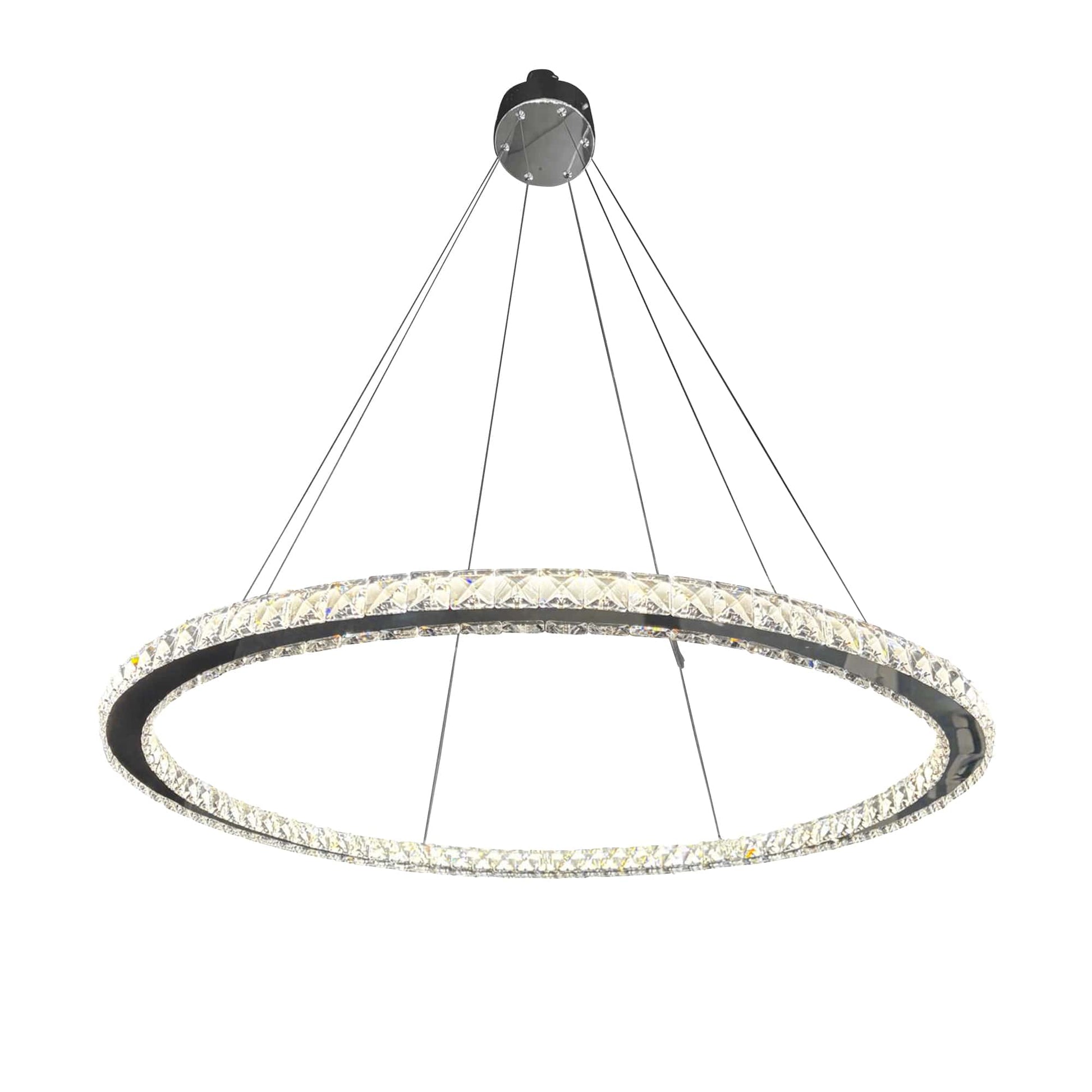 1 Thin Ring Crystal Chandelier // Chrome - Disselt Designs