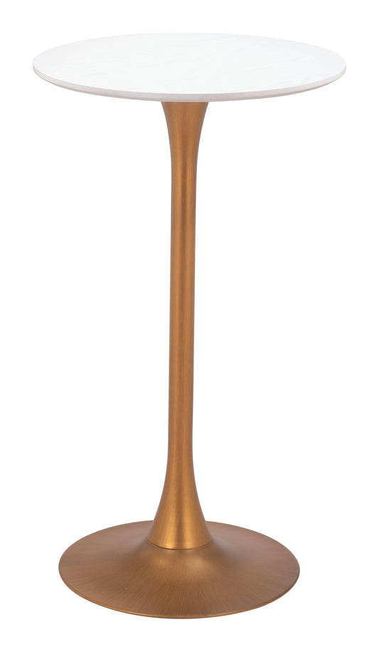Auray Bar Table White & Gold - Disselt Designs